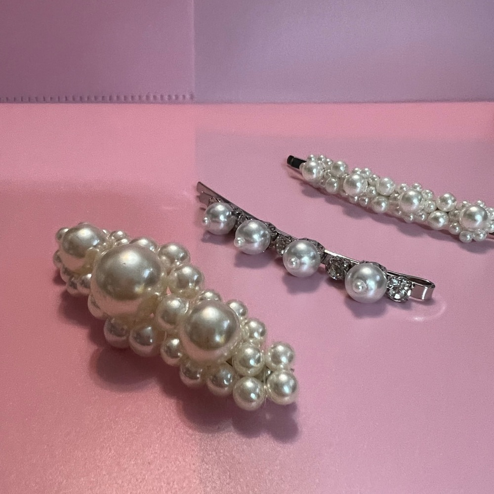 Solid Pearl Hair Clips Set Hair Barrettes Fashion Hairpins Snap Hairstyling Sets - Picture 7 of 8